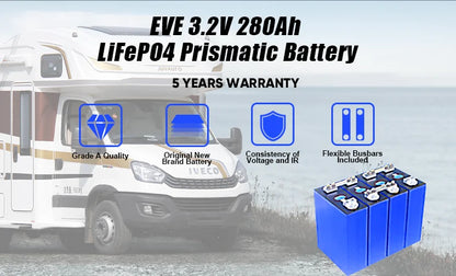 Poland Stock Grade A+ EVE280K 24V 48V 96V Lifepo4 Battery Pack Rechargeable Batteries Tax Free Home Solar