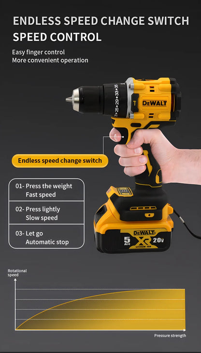 DEWALT DCD805 Unealta electrica fara perii Burghiu electric reincarcabila 20V 10mm Surubelnita fara baterie Cheie cu impact Instrument de gaurit compact