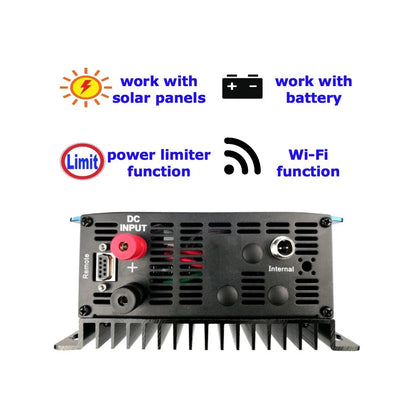 Invertorul solar MPPT 1000W 2000W DC22-65V/ 45V-90V sau la AC110V220V Poate funcționa cu panouri fotovoltaice sau baterie cu funcție de limită de export