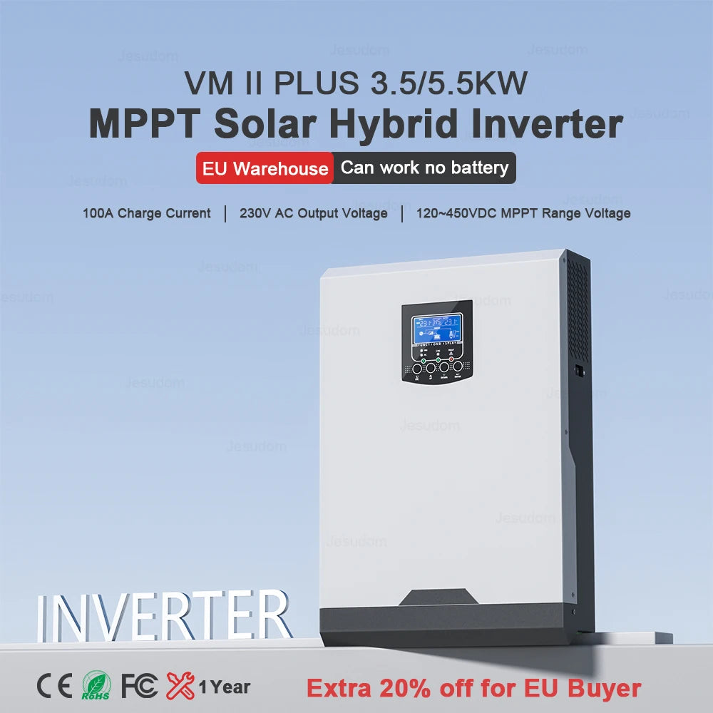 MPPT 3.5KW 5.5KW Solar Hybrid Inverter Shipping in EU 24VDC/48VDC to 230VAC Can Work Without Battery