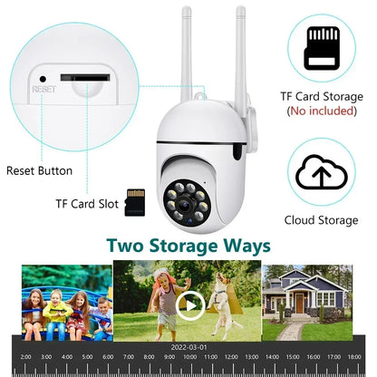 Caméras de surveillance vidéo Wifi 2,4 G 1080P, moniteur de sécurité extérieur IP, zoom 4,0X, alarme de suivi sans fil pour la maison, étanche