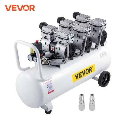 VEVOR 100L Air Compressor With Twin Pressure Gauge Safe Solenoid Valve 3HP 22 Gallon Ultra Quiet Silent Oil-free Air Compressor