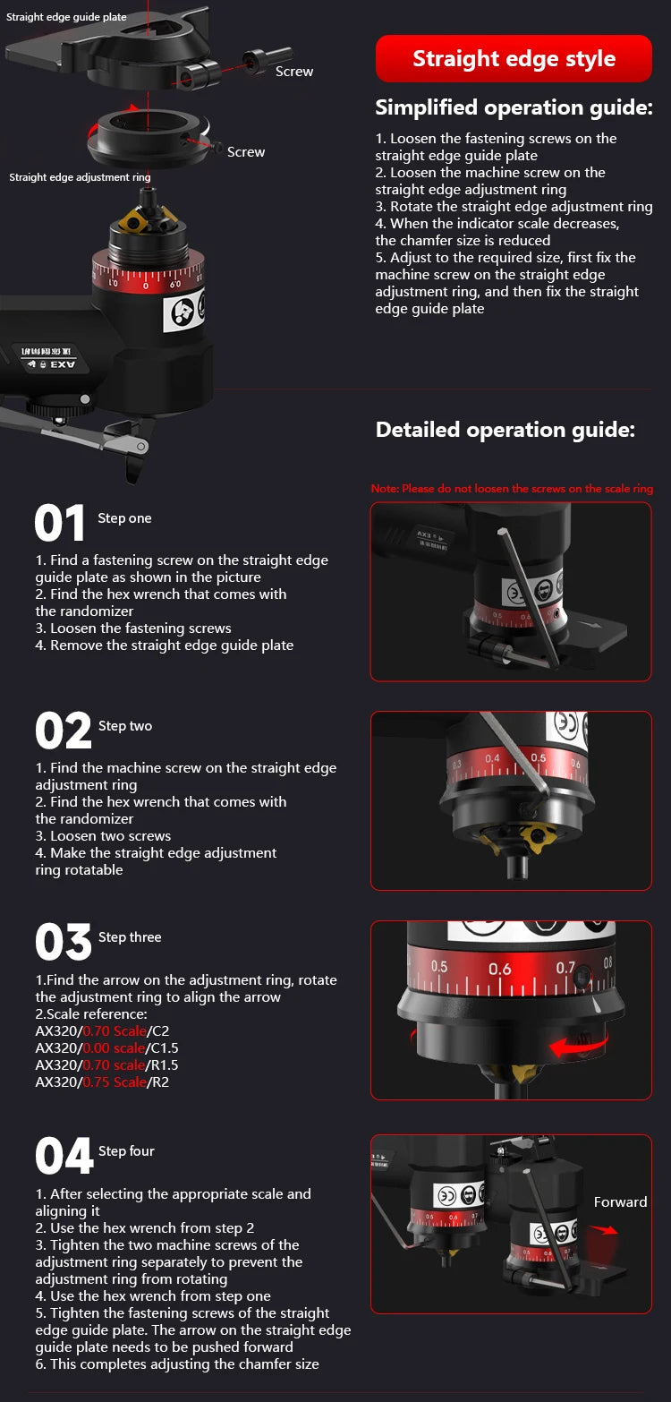 AOCKE AX311S Pneumatic Chamfering Machine Portable 45 Degree Chamfer Machine Metal Trimming 45° Arc Beveling Machine Air Tools