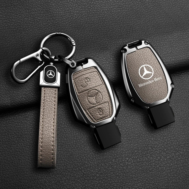 Leather Car Key Case Cover Holder Protector For Mercedes Benz A B C E Class GLS GLA GLK GLC CLS CLA AMG W204 W205 W212 W463 W176