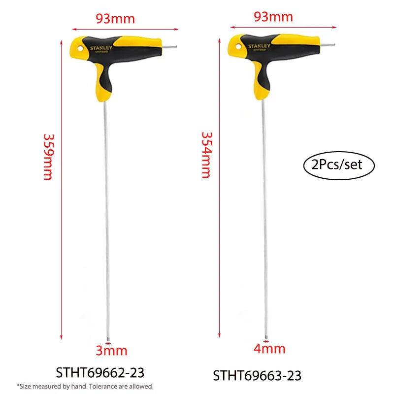 Stanley Extra Long T handle Allen keys Set 8mm 7mm 6mm 5mm 4mm 3mm 2.5mm 2mm Hexagonal Key Ball Tips Professional Screwdriver