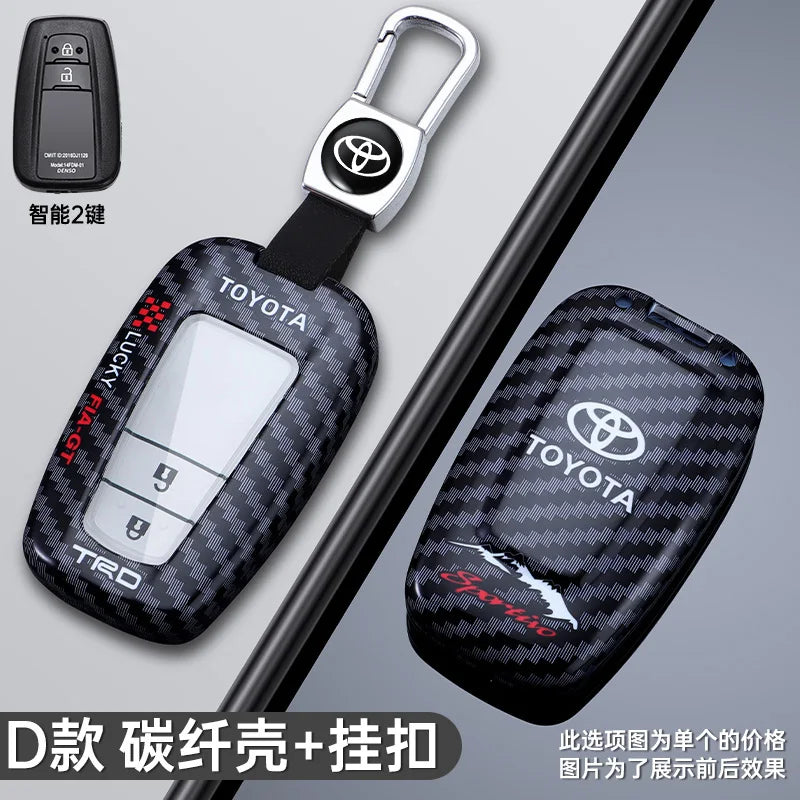 Racing Style Design Car Key Case Key Auto Accessory For Toyota CHR Prado 2017 2018 Prius Camry Corolla RAV4 2017 2018 2019 2020