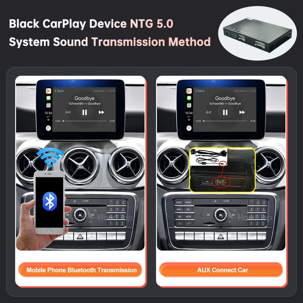 Road Top Wireless CarPlay for Mercedes Benz A B Class W176 W246 GLA CLA 2016-2018 with Android Auto Mirror Link AirPlay Function