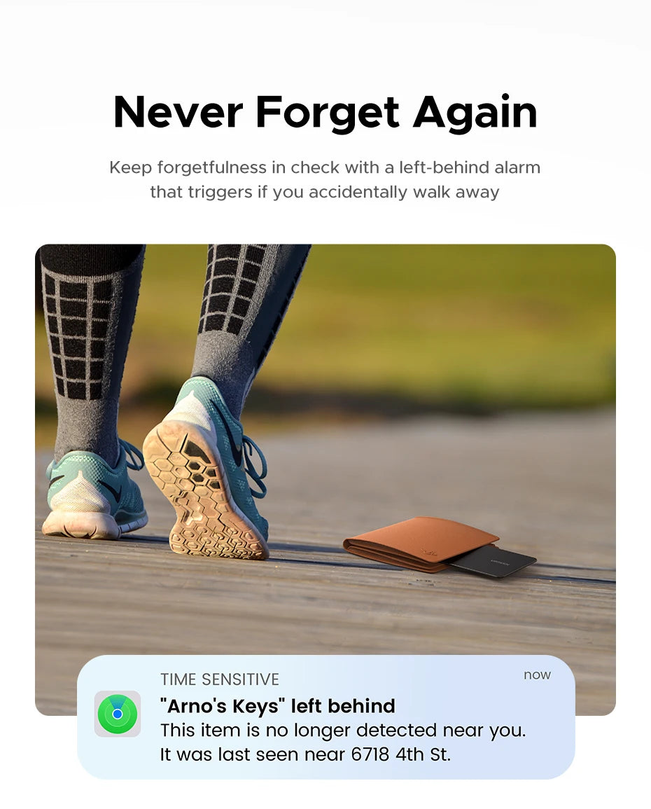 Cardul UGREEN Security SmartTrack Funcționează cu Apple Find My Wallet Tracker Bluetooth Căutare telefon Rezistent la apă (numai iOS)