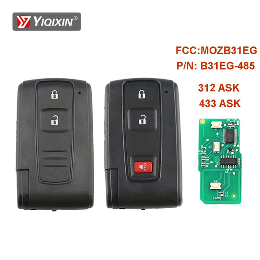 YIQIXIN 2/3Button Remote Car Key For Toyota Prius Hybrid 2004 2005 2006 2007 2008 2009 315/433MHz ASK FCC:B31EG-485 MOZB31EG