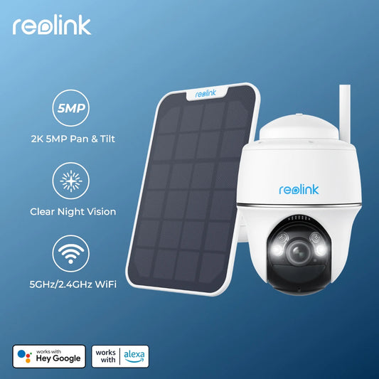 Reolink 4K 8MP Wireless Pan &amp; Tilt Cameră de securitate 5MP pentru exterior solar/alimentat cu baterie Cameră IP WiFi 3MP Camere de supraveghere PT