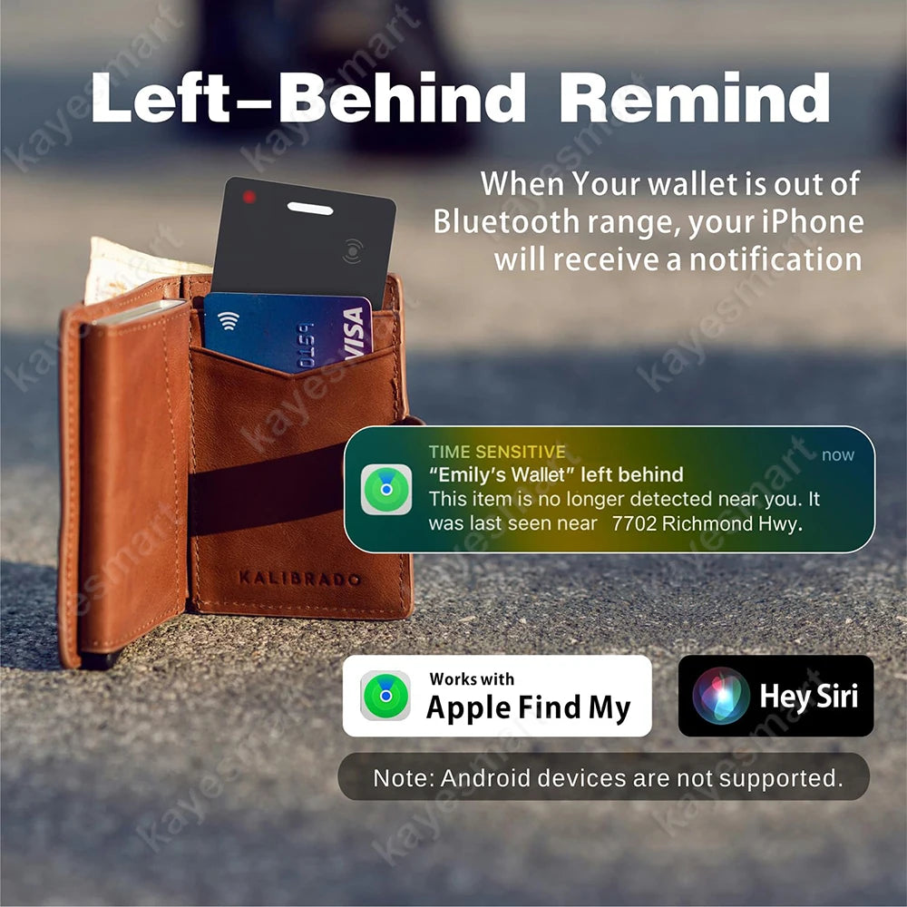 Suivi de charge sans fil Localisation Portefeuille Tracker Carte Localisateur GPS Étiquette intelligente iPhone Appareil Apple Find My APP Remplacement itag