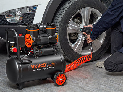 VEVOR 900w Air Compressor 90PSI Oil Free Air Compressor 70dB Ultra Quiet Compressor for Auto Repair/Tire Inflation/Spray Paint