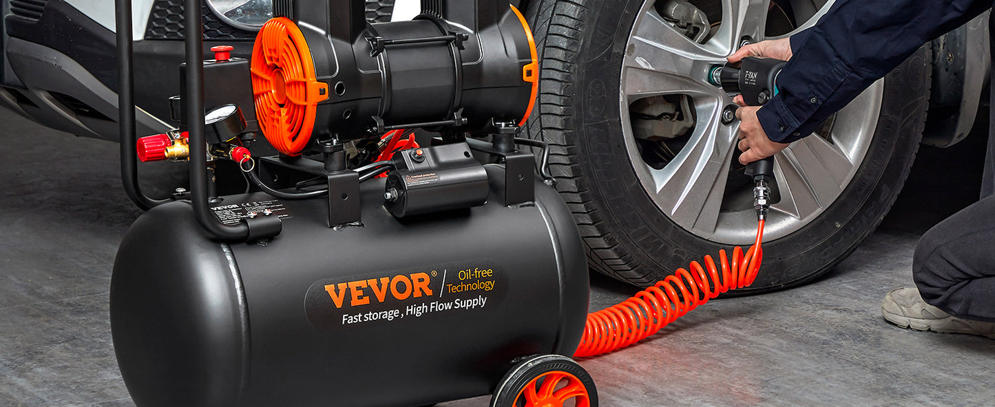 VEVOR 1800W 50Hz Air Compressor Oil Free Air Compressor W/35L Tank 70dB Ultra Quiet Compressor for Auto Repair/Tire Inflation