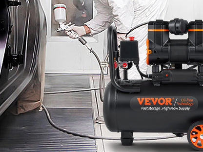 VEVOR 900w Air Compressor 90PSI Oil Free Air Compressor 70dB Ultra Quiet Compressor for Auto Repair/Tire Inflation/Spray Paint