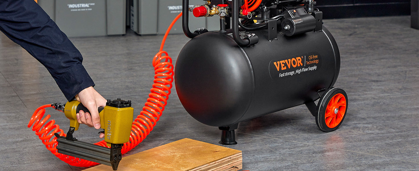 VEVOR 1800W 50Hz Air Compressor Oil Free Air Compressor W/35L Tank 70dB Ultra Quiet Compressor for Auto Repair/Tire Inflation