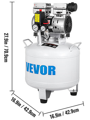 VEVOR Vertical Air Compressor 6.6/8.8 Gal Ultra Quiet Oil-Free Air Compressor 30L/40L Tank Silent Air Compressor 850W Low noise