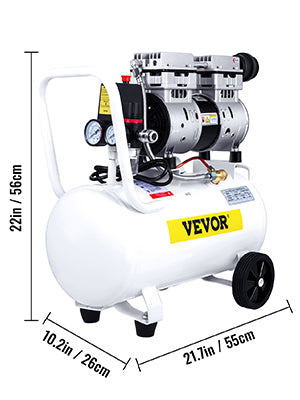 VEVOR 14/18/30/35 L Silent Whisper Compressor 850/1000/1500 W Quiet Oil-Free Compressor 1.1/1.5/2 HP For Workshop Tires Bicycle