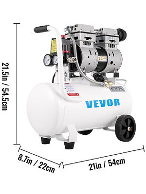 VEVOR Air Compressor 6.6/11 Gal,Portable Air Compressor 1 HP, Oil Free Air Compressor Steel Tank 750W Ultra Quiet Compressor