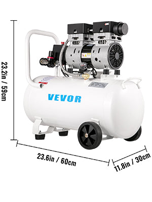 VEVOR Air Compressor 6.6/11 Gal,Portable Air Compressor 1 HP, Oil Free Air Compressor Steel Tank 750W Ultra Quiet Compressor