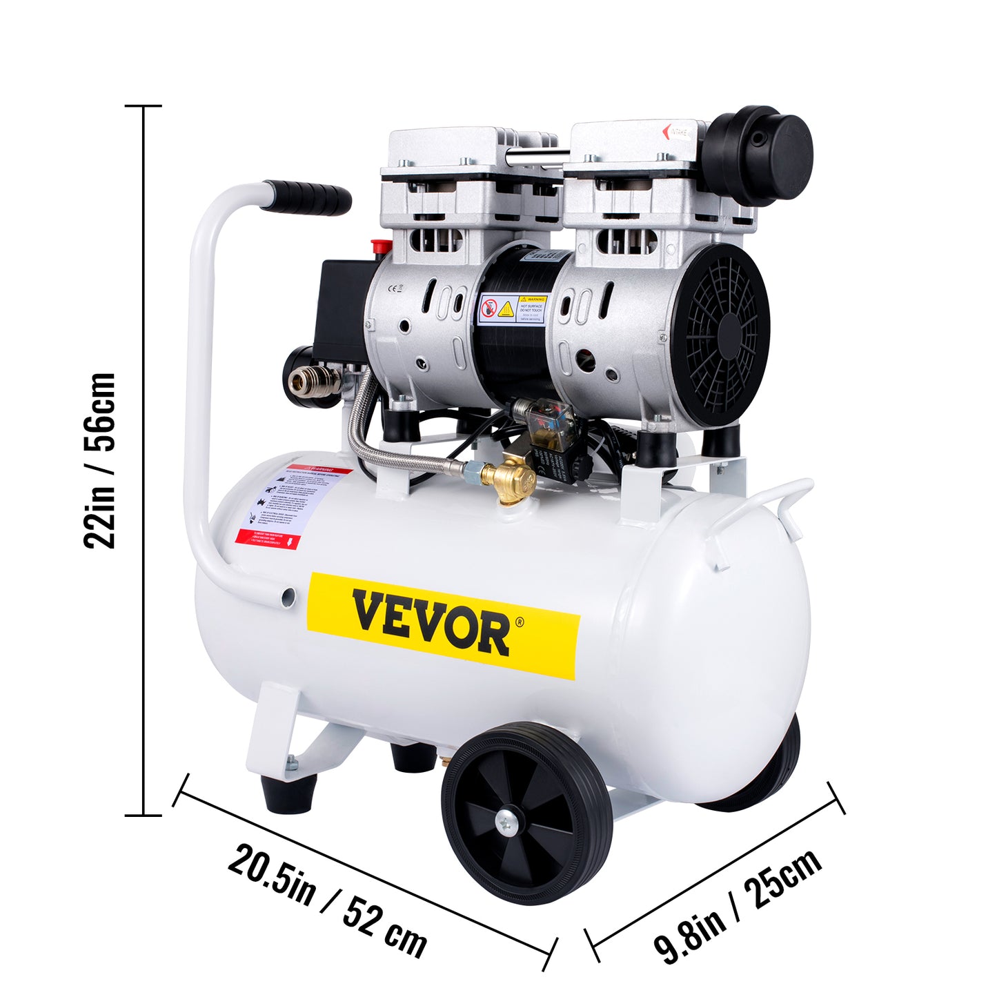 VEVOR 14/18/30/35 L Silent Whisper Compressor 850/1000/1500 W Quiet Oil-Free Compressor 1.1/1.5/2 HP For Workshop Tires Bicycle