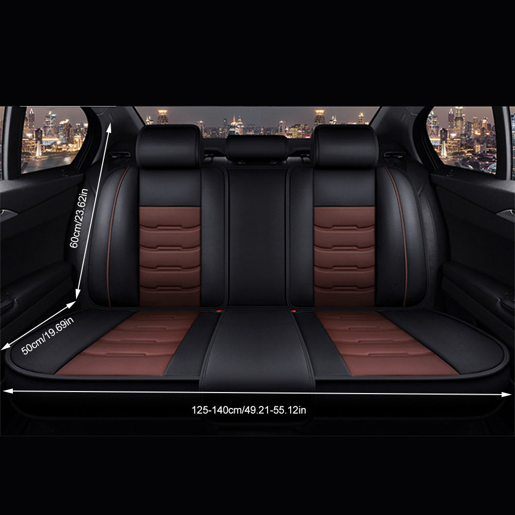 Univers Car Full Seat Cover PU Leather Car Seat Protector Design Airbag Front&Rear Split Bench Compatible Cover Fit Most Car SUV